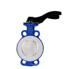 Bundor Cast Iron 4 Inch Ptfe Seal Wafer Type Butterfly Valve With Cad Drawing